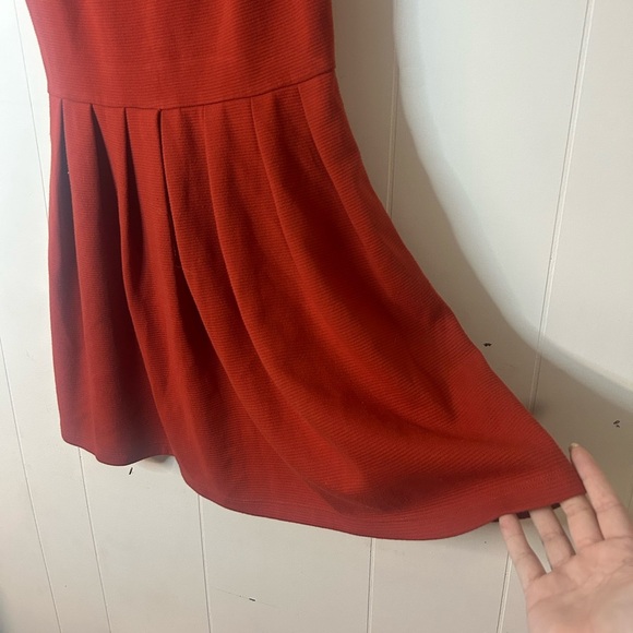 Forever21 Skater Style Dress Orange/Rust Sz s Short Length Skirt , back zipper - Picture 4 of 6